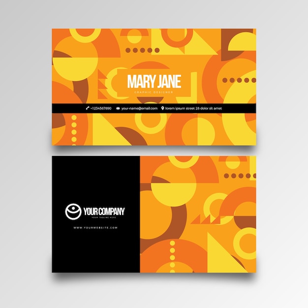 Colorful abstract business card template