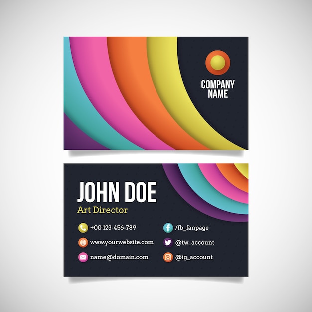 Free Vector colorful abstract business card template