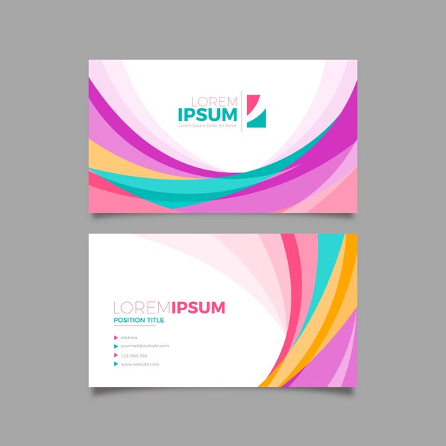 Colorful abstract business card with creative shapes