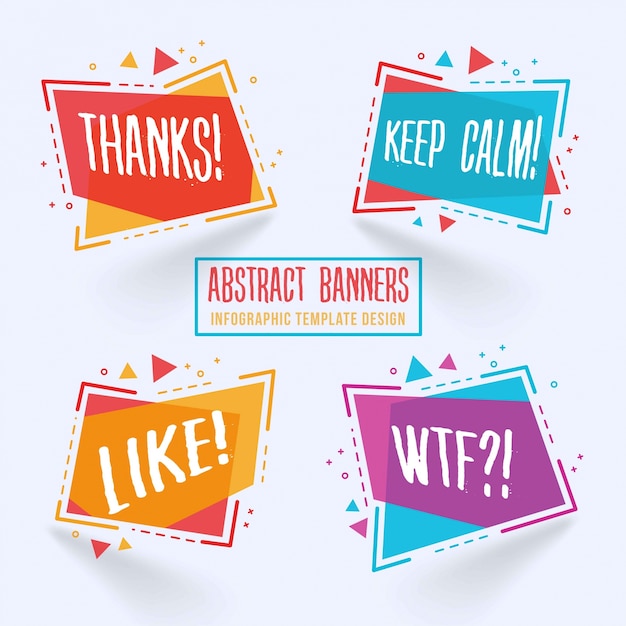 Colorful abstract chat labels