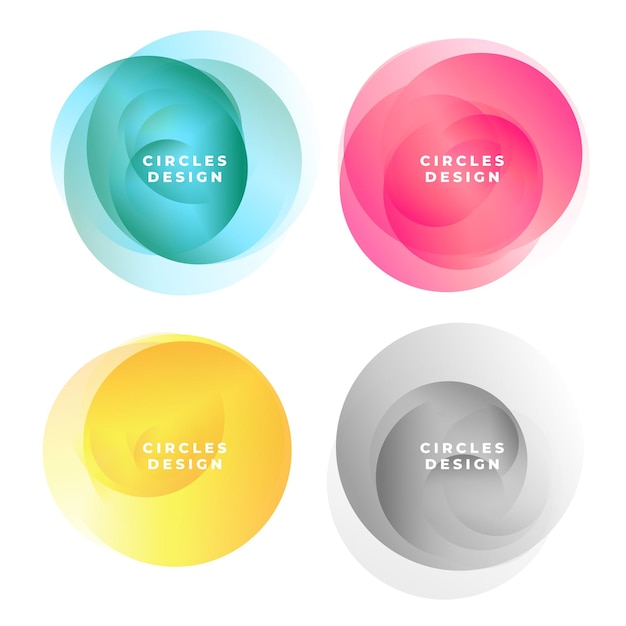 Colorful abstract circles frames set