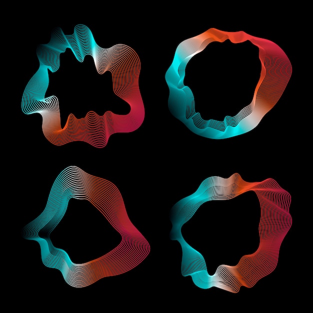 Free Vector colorful abstract contour lines collection