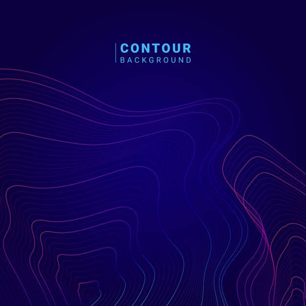 Colorful abstract contour lines illustration