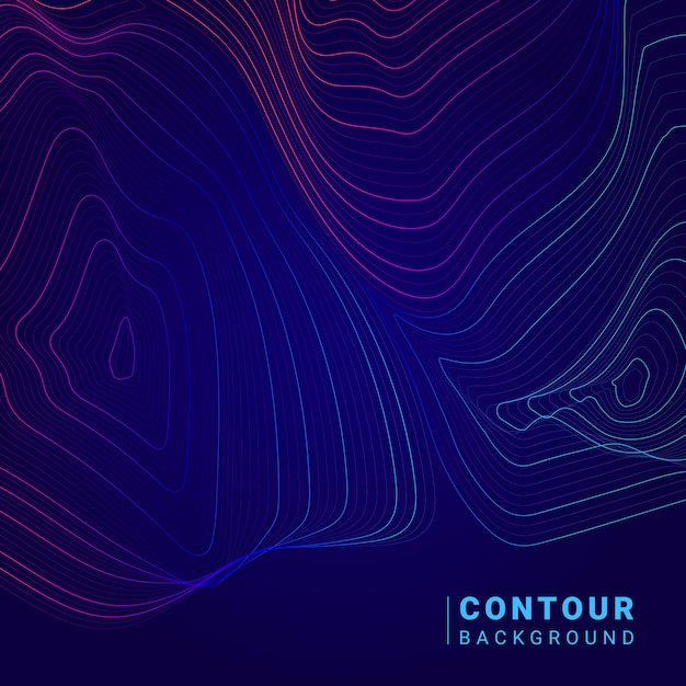 Colorful abstract contour lines illustration