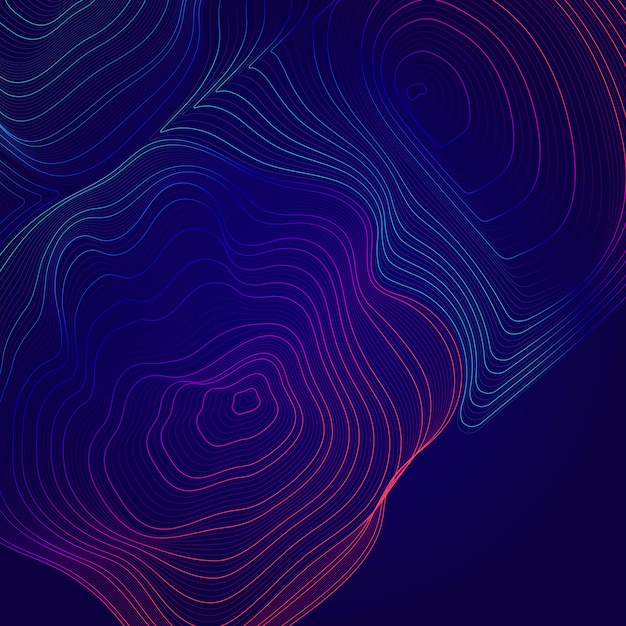 Colorful abstract contour lines illustration