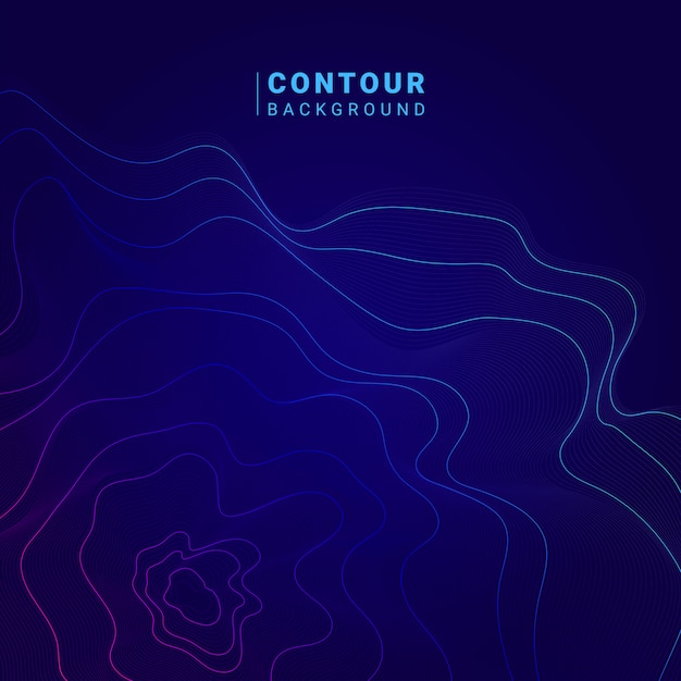 Colorful abstract contour lines illustration