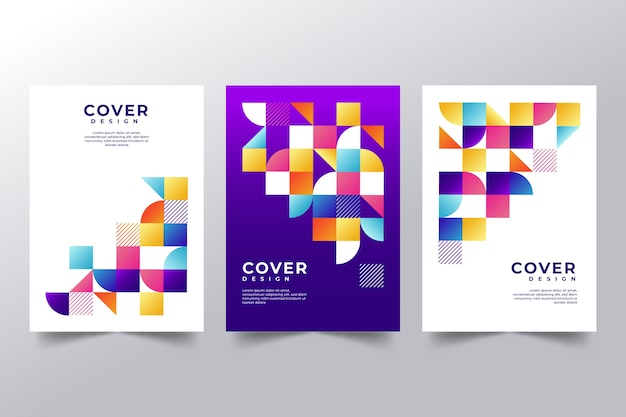 Colorful abstract covers set