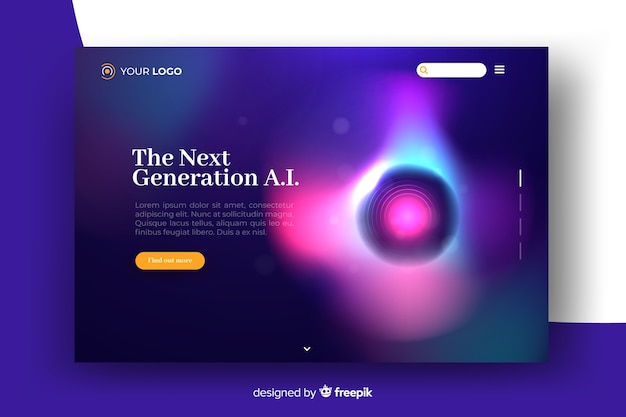 Colorful abstract delusion landing page template