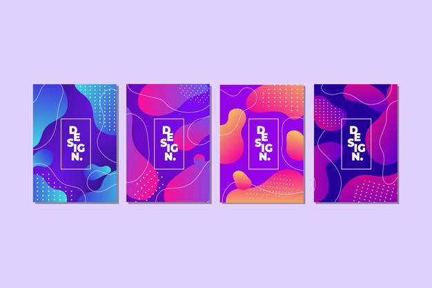 Free Vector colorful abstract gradient shapes cover collection