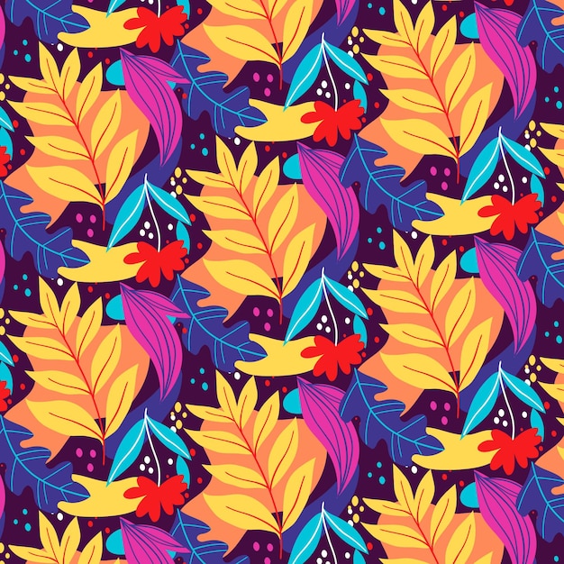 Free Vector colorful abstract leaves pattern