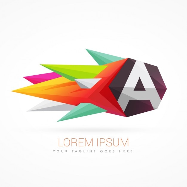 Free vector colorful abstract logo with letter a