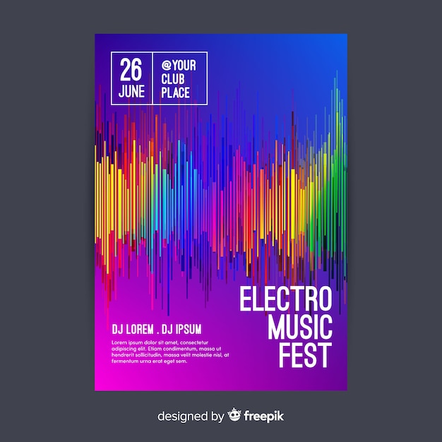 Free vector colorful abstract music festival poster template