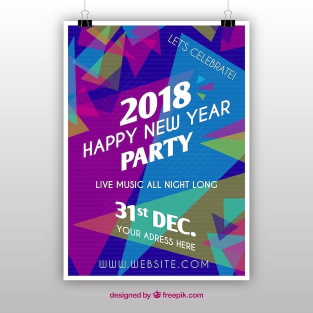 Free Vector colorful abstract new year flyer template