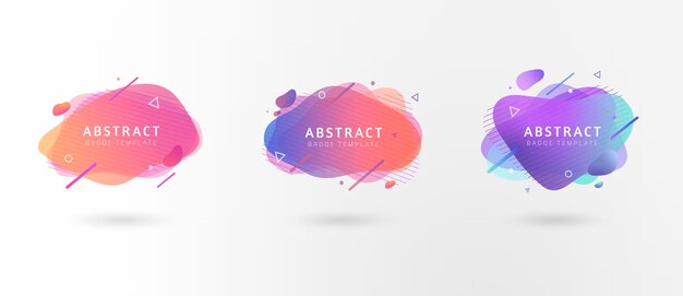 Colorful abstract oval banner collection