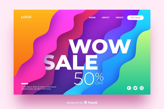 Colorful abstract sales landing page