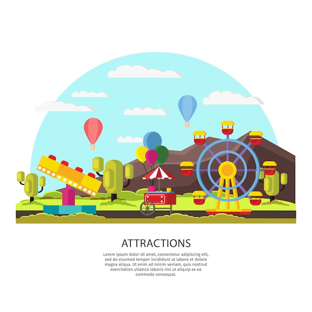 Colorful Amusement Park Template