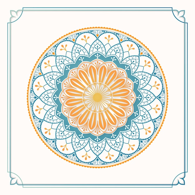 Colorful arabesque patterned design element