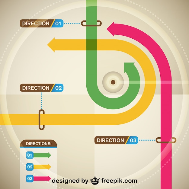 Free vector colorful arrows infographic design