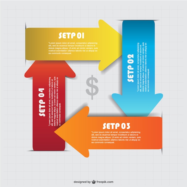 Free vector colorful arrows infographic