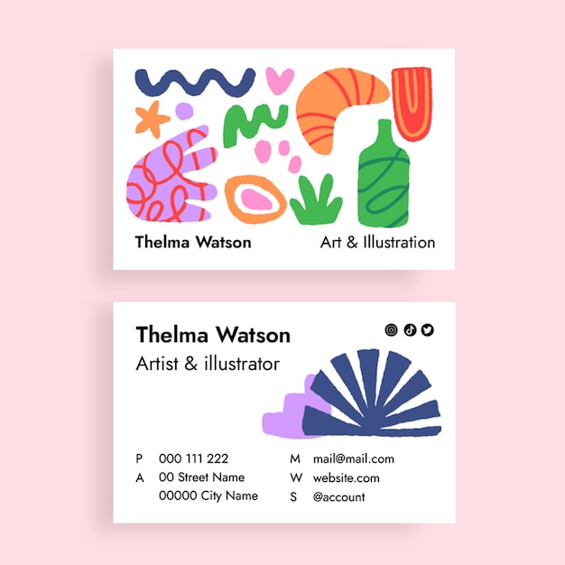 Colorful artist business card