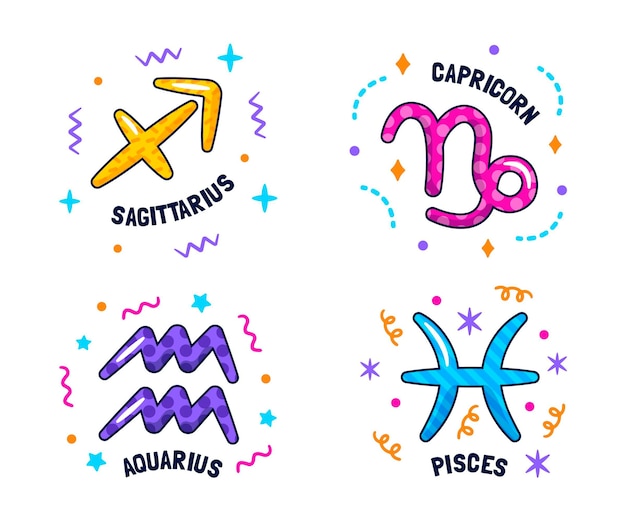 Free vector colorful astrological signs collection