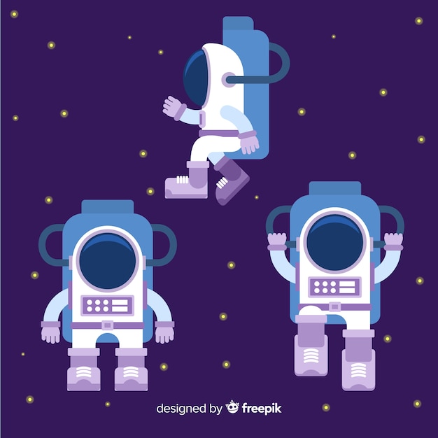 Free Vector colorful astronaut composition with flat design