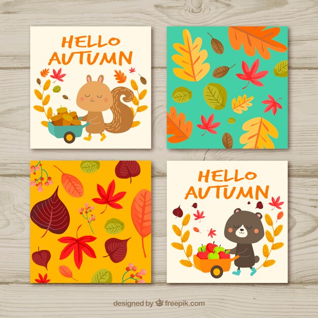 Colorful autumn cards