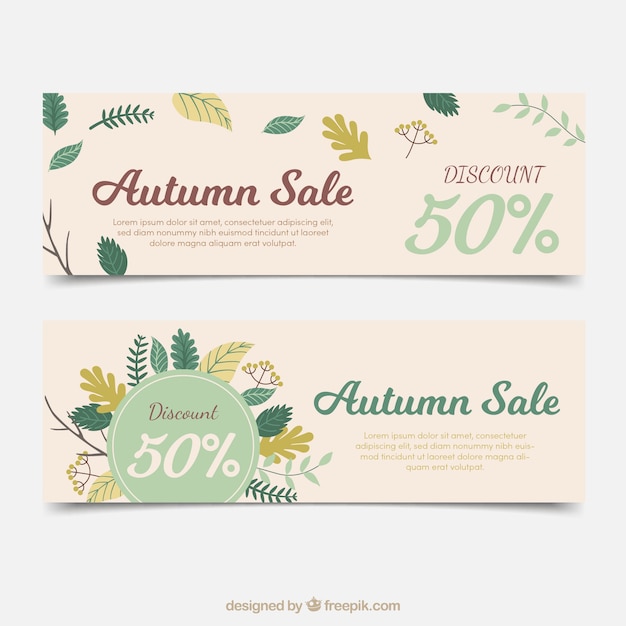 Colorful autumn sale banners