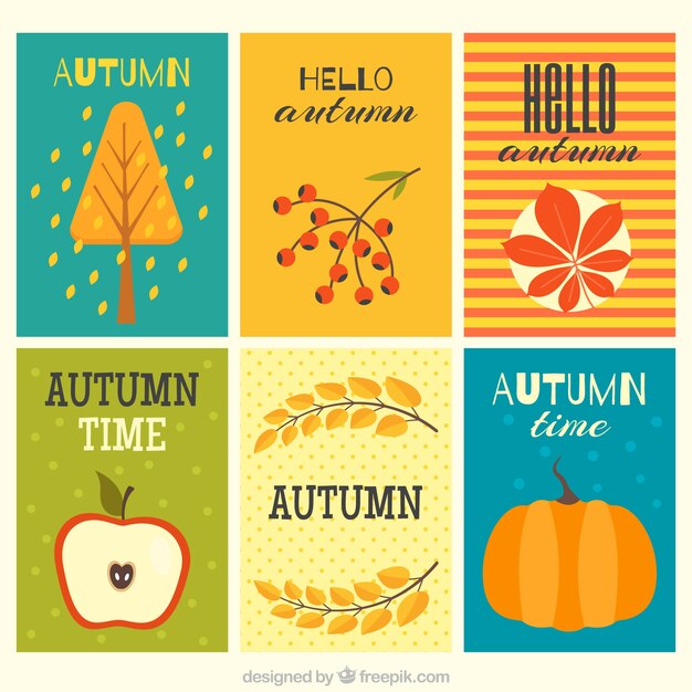 Colorful autumnal cards