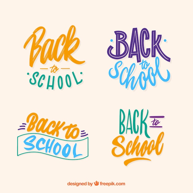 Colorful back to school badge collection