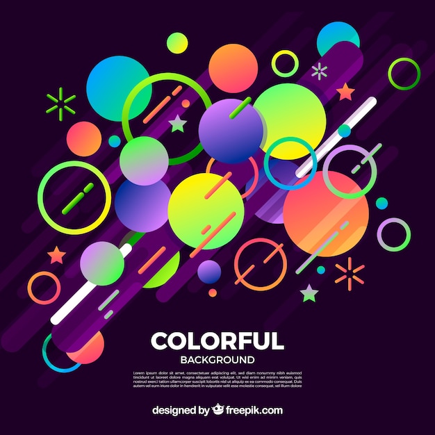 Free vector colorful background with different circles