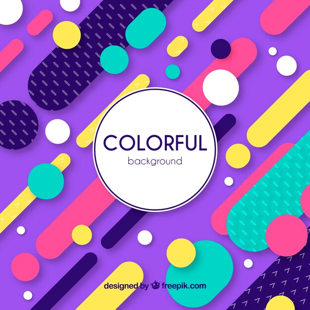 Colorful background with different shapes