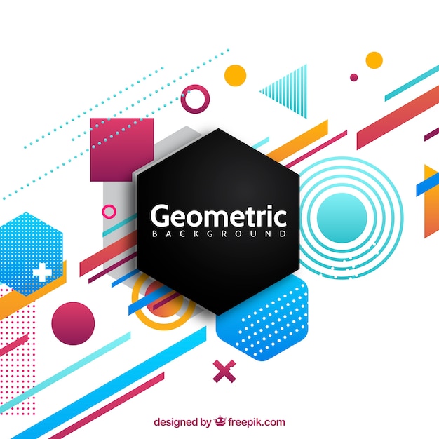 Colorful background with geometric shapes