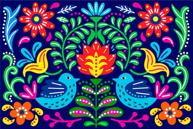 Colorful background with mexican concept