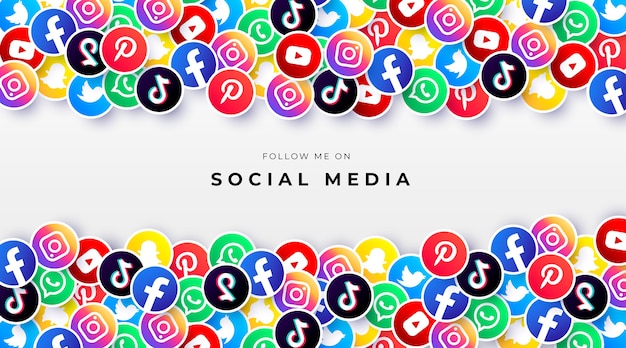 Colorful Background with Social Media Logos