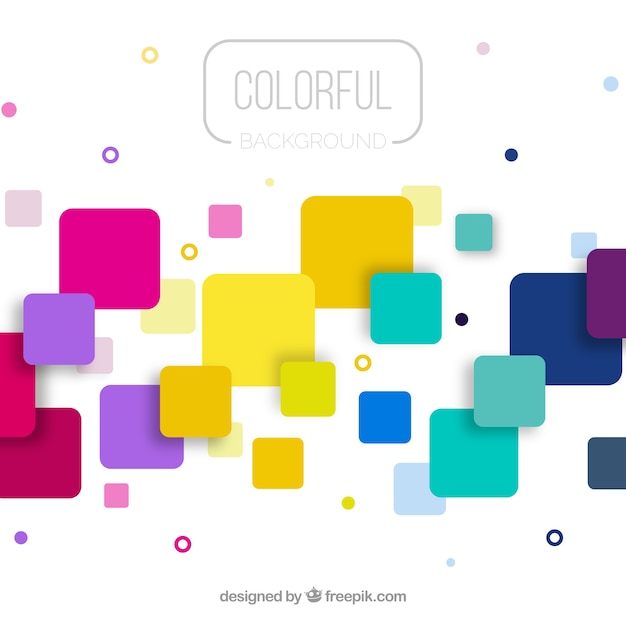 Free vector colorful background with square shapes