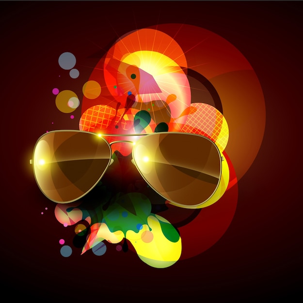 Free Vector colorful background with sunglasses