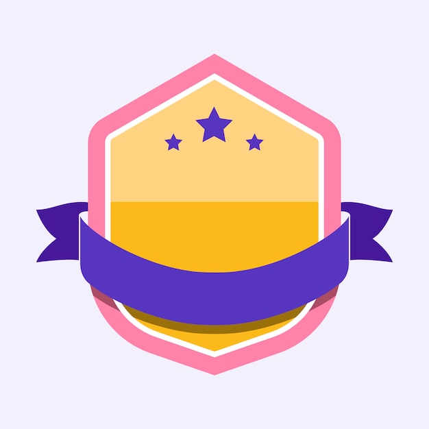 Free Vector colorful badge embellished with a banner