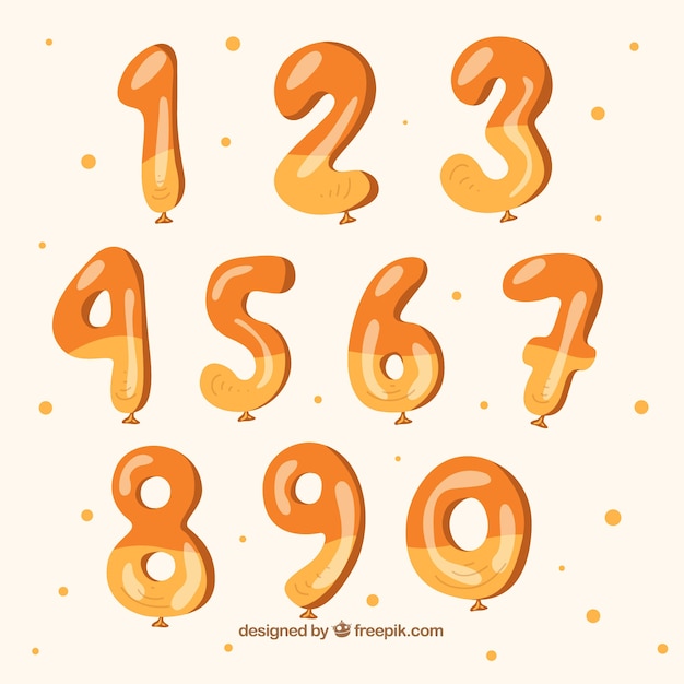 Free vector colorful balloon number collection