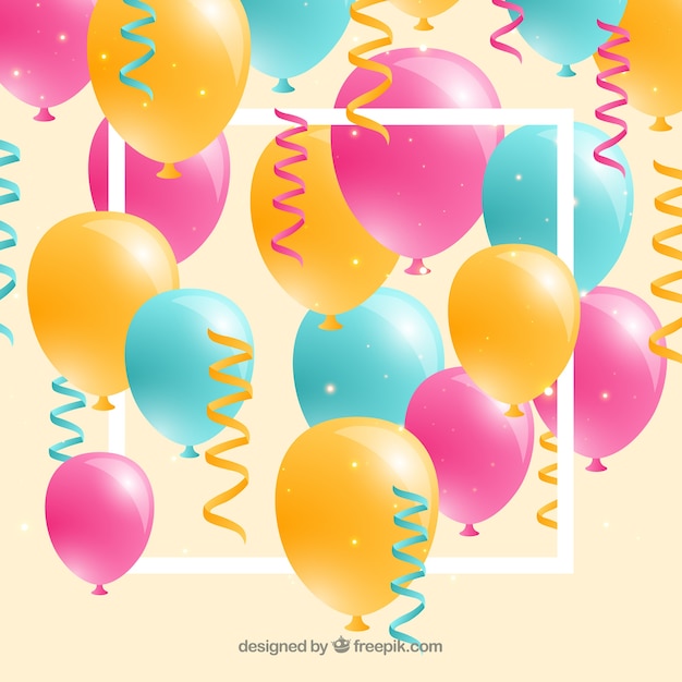 Free vector colorful balloons background to celebrate