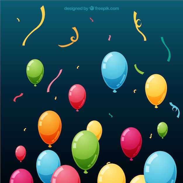 Free vector colorful balloons background to celebrate