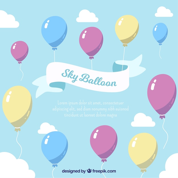 Colorful balloons background in the sky to celebrate