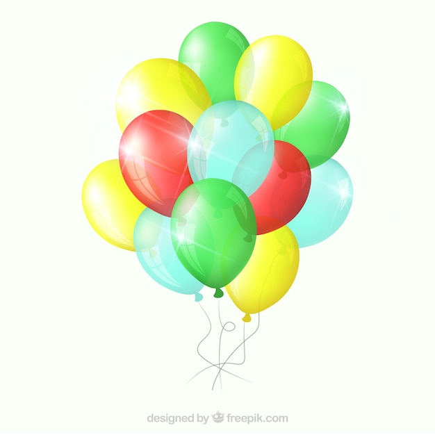 Free Vector colorful balloons bunch collection in realistic style