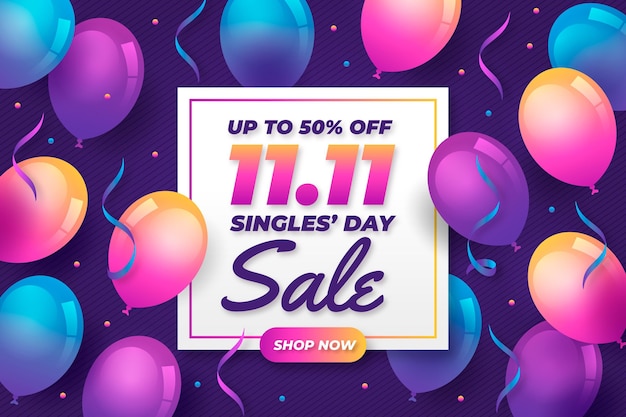 Colorful balloons singles day