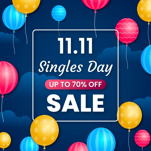 Colorful balloons singles' day