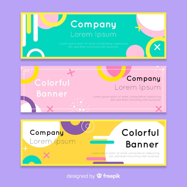 Colorful banners with abstract design