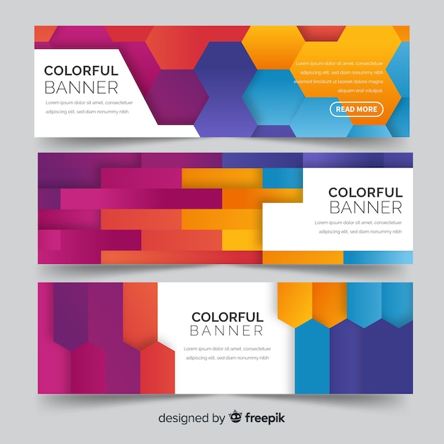 Colorful banners with abstract style