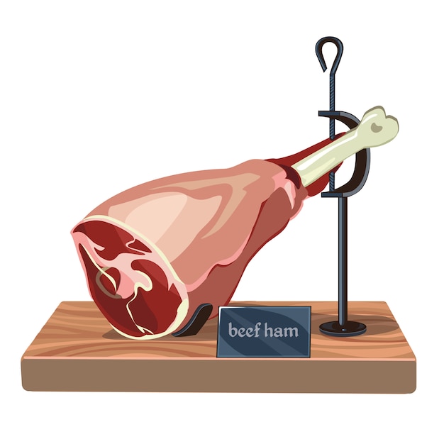 Free Vector colorful beef meat ham template