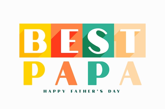 Free Vector colorful best papa message for fathers day