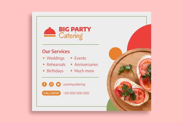 Colorful big party catering banner